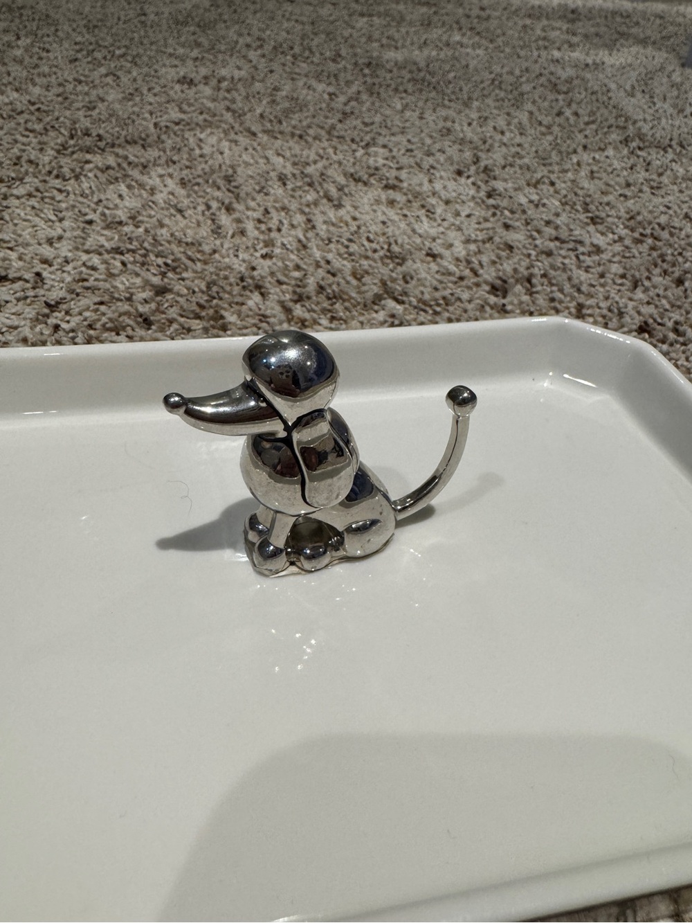 Silver Poodle Ring Holder